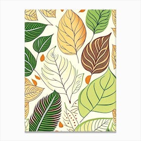 Leaf Pattern Warm Tones 7 Canvas Print