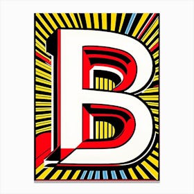 B, Letter, Alphabet Comic 5 Canvas Print