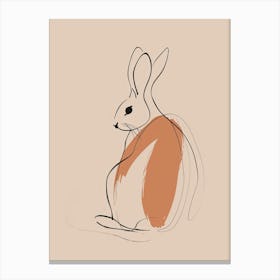 Rabbit - Boho, Line Art 2 Canvas Print