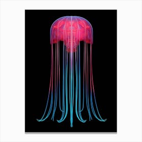 Comb Jellyfish Neon 8 Canvas Print