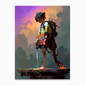 Boy With A Sword Canvas Print