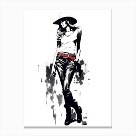 Cowgirl Ink Style 1 Canvas Print
