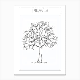 Peach Tree Minimalistic Drawing 4 Poster Canvas Print