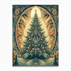 Christmas Tree 13Style William Morris Canvas Print