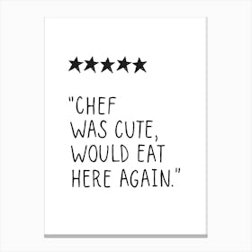 Food Review Black Print Canvas Print