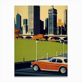 Melbourne Vintage Poster 04 Canvas Print