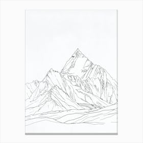 Gasherbrum Pakistan China Line Drawing 1 Canvas Print