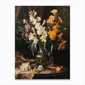 Baroque Floral Still Life Freesia 3 Canvas Print