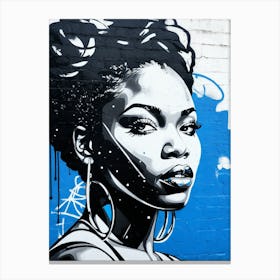 Graffiti Mural Of Beautiful Black Woman 102 Canvas Print