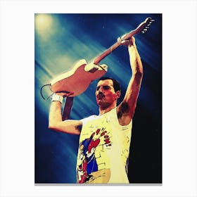 Superstars Of Freddie Mercury And Guitar Canvas Print