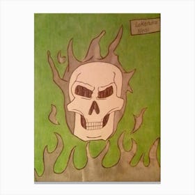 Flaming Skull Canvas Print