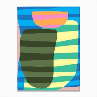 Abstract Stripe Minimal Collage 13 Canvas Print