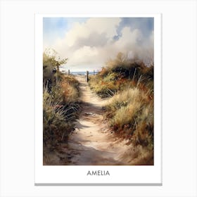 Amelia Watercolor 4 Travel Poster Canvas Print
