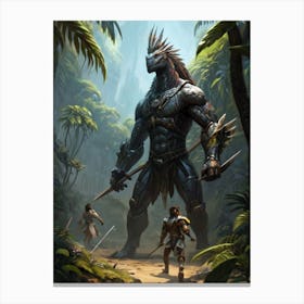 Reptilian Mutant Predator Canvas Print