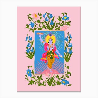 Krishna Pink Canvas Print