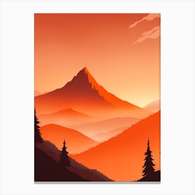 Misty Mountains Vertical Composition In Orange Tone 380 Canvas Print