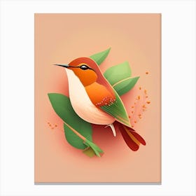 Rufous Hummingbird Cute Kawaii Canvas Print