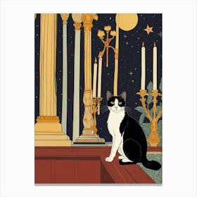 Cat In The Moonlight 1 Canvas Print