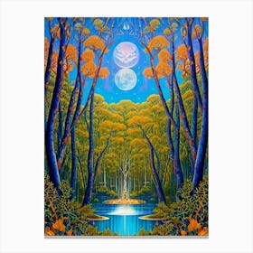 Moonlight In The Forest 2 Canvas Print