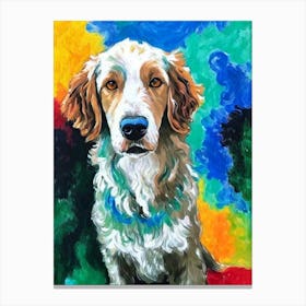 Curly Coated Retriever 2 Fauvist Style dog Canvas Print
