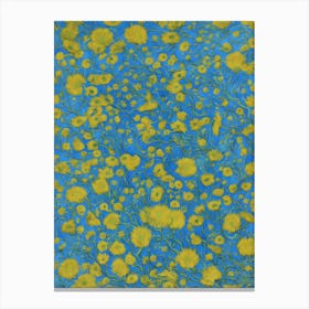 Yellow And Blue Flowers Canvas Print