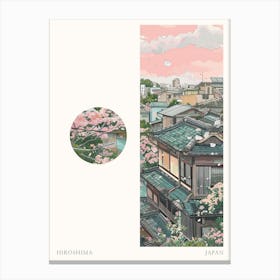 Hiroshima Japan 3 Cut Out Travel Poster Canvas Print