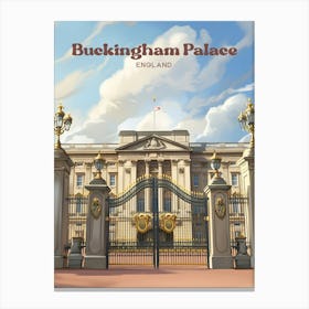 Buckingham Palace England Royal Modern Travel Art Canvas Print