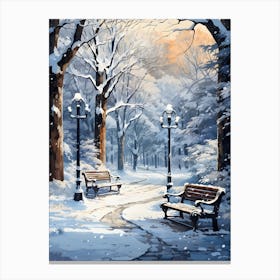 Winter Bench 3 Canvas Print