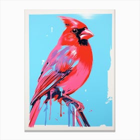 Andy Warhol Style Bird Cardinal 3 Canvas Print