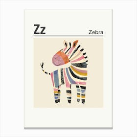 Animals Alphabet Zebra 2 Canvas Print