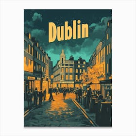 Aihrgdesign A Classic 1960s Travel Poster For Dublin Canvas Print