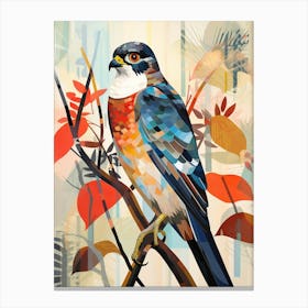 Bird Painting Collage Eurasian Sparrow 4 Canvas Print