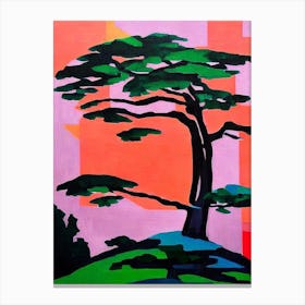 Japanese Black Pine Tree Cubist Canvas Print