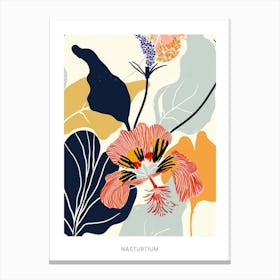 Colourful Flower Illustration Poster Nasturtium 3 Canvas Print