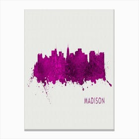 Madison Wisconsin City Purple Canvas Print