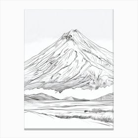 Cerro Torre Argentina Chile Line Drawing 7 Canvas Print