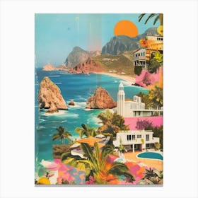 Ibiza   Retro Collage Style 4 Canvas Print