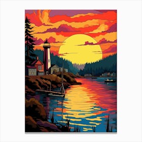 Gig Harbor Washington Retro Pop Art 14 Canvas Print