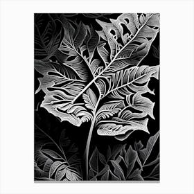 Rue Leaf Linocut 3 Canvas Print