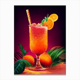 Planters Punch Pointillism Cocktail Poster Canvas Print