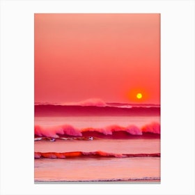 Puri Beach, Odisha, India Pink Beach Canvas Print