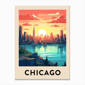 Chicago Travel Poster 7 Canvas Print