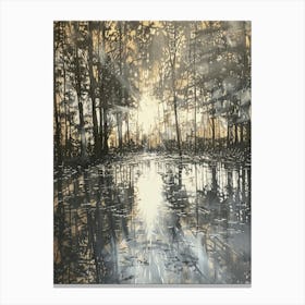 Sunrise In The Woods Canvas Print