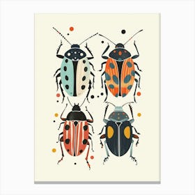 Colourful Insect Illustration Flea Beetle 4 Canvas Print