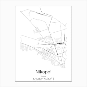 Nikopol,Ukraine Minimalist Map Canvas Print