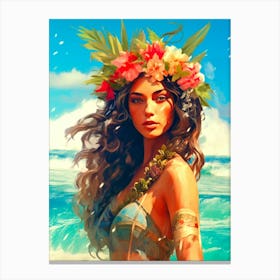 Hawaiian Girl Canvas Print