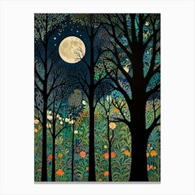 William Morris Night In The Forest 20 Canvas Print