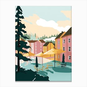 Espoo, Finland, Flat Pastels Tones Illustration 4 Canvas Print