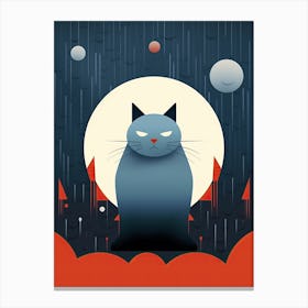 Cat In Space, minimalism Canvas Print