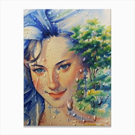 Watercolour Of A Woman Canvas Print